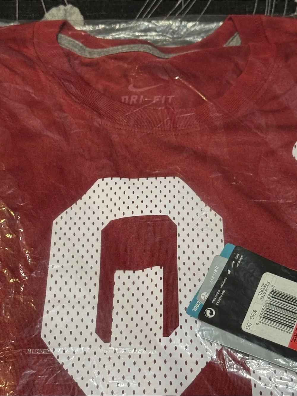 NWT 2014 NIKE DRI-FIT OKLAHOMA UNIVERSITY SOONERS FOOTBALL LEGEND LOGO SHIRT L - Picture 4 of 7